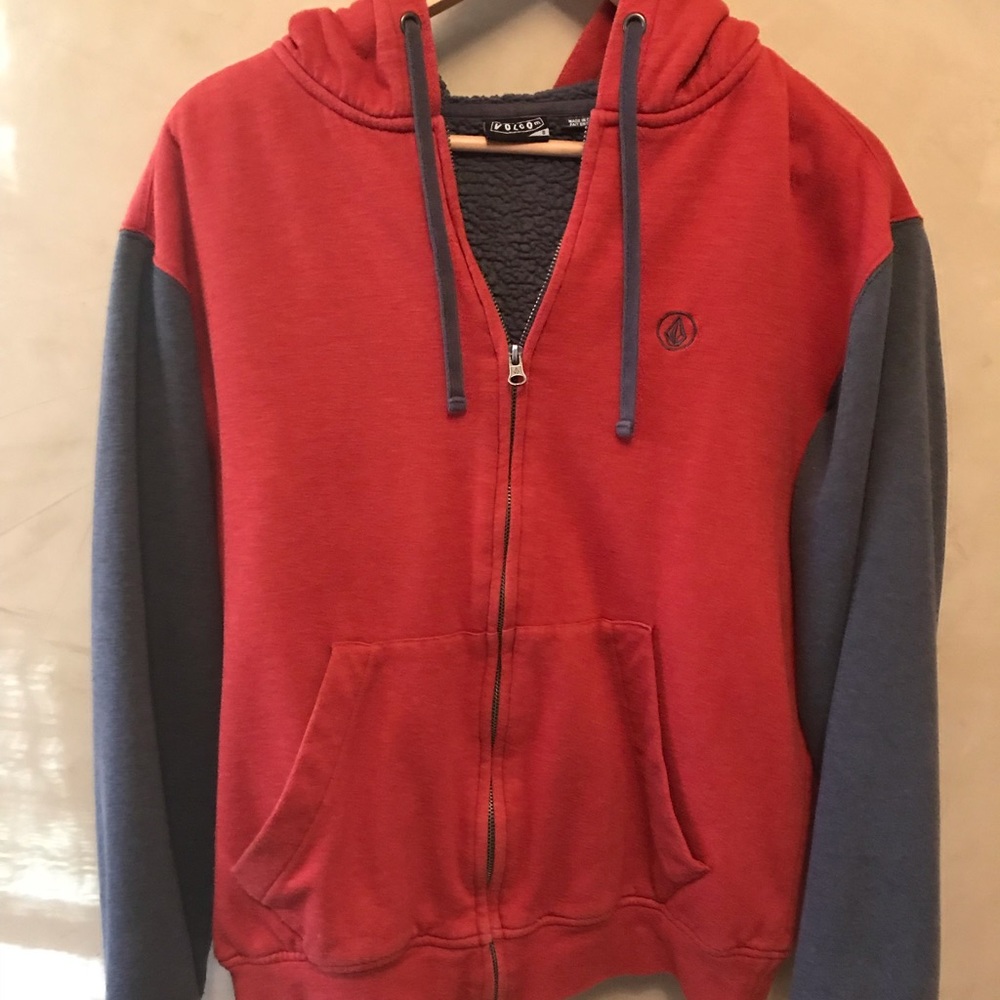 VOLCOM zip up hoodie fleece lined